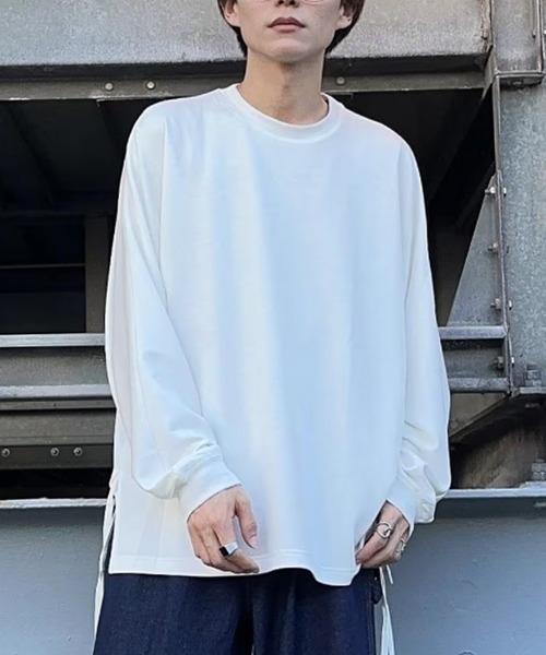 JUNRED(ジュンレッド)の「スリットコードポンチドルマンスリーブプルオーバー(Tシャツ/カットソー・メンズ・ブラック/グリーン/ホワイト・L/S/M)」の16枚目の写真