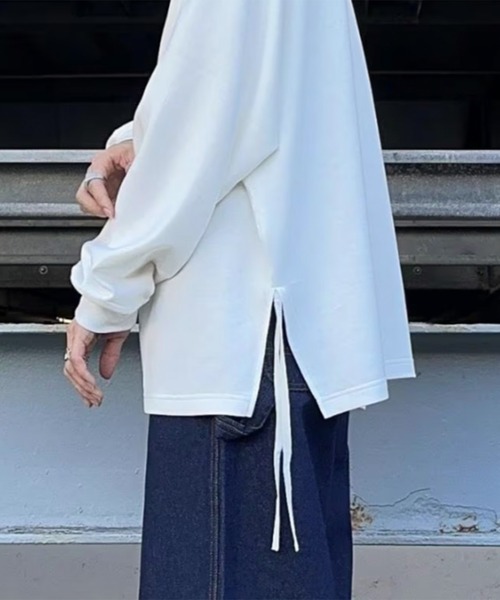 JUNRED(ジュンレッド)の「スリットコードポンチドルマンスリーブプルオーバー(Tシャツ/カットソー・メンズ・ブラック/グリーン/ホワイト・L/S/M)」の17枚目の写真