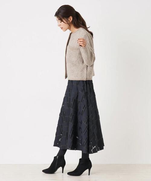 ADAWAS（アダワズ）の「【ADAWAS】ツイード調ニットカーディガン（カーディガン/ボレロ・レディース・オフホワイト/Beige・2）」の3枚目の写真