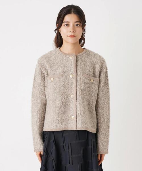 ADAWAS（アダワズ）の「【ADAWAS】ツイード調ニットカーディガン（カーディガン/ボレロ・レディース・オフホワイト/Beige・2）」の5枚目の写真