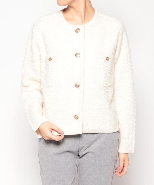 ADAWAS（アダワズ）の「【ADAWAS】ツイード調ニットカーディガン（カーディガン/ボレロ・レディース・オフホワイト/Beige・2）」の13枚目の写真