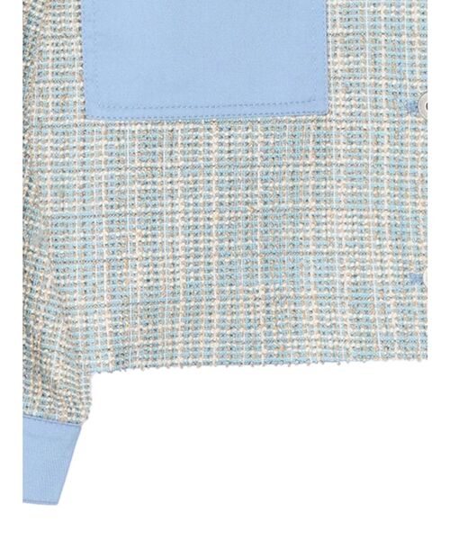 earth music&ecology（アースミュージックアンドエコロジー）の「ツイードジャケット(check)（ノーカラージャケット・レディース・ブルー・FREE）」の19枚目の写真