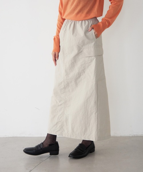 撥水ナイロンヴィンテージカーゴスカート【サスティナブル】