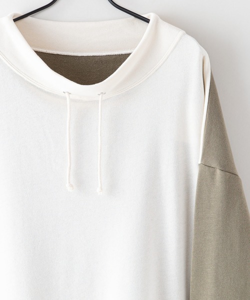 fort point(フォーポイント)の「【FORT POINT/フォートポイント】裏毛 ルーズハイネックPO プルオーバー(Tシャツ/カットソー・レディース・グリーン/マスタード/ベージュ/アイボリー・MEDIUM)」の2枚目の写真
