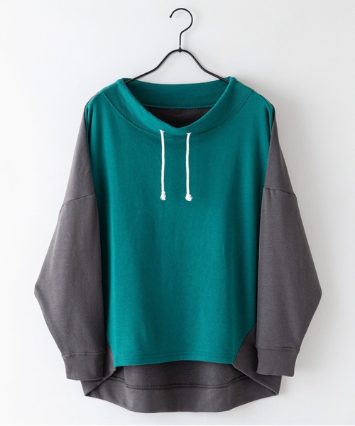 fort point(フォーポイント)の「【FORT POINT/フォートポイント】裏毛 ルーズハイネックPO プルオーバー(Tシャツ/カットソー・レディース・グリーン/マスタード/ベージュ/アイボリー・MEDIUM)」の7枚目の写真