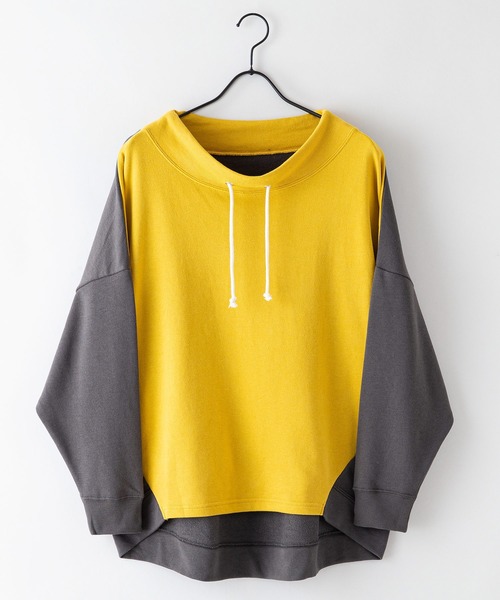 fort point(フォーポイント)の「【FORT POINT/フォートポイント】裏毛 ルーズハイネックPO プルオーバー(Tシャツ/カットソー・レディース・グリーン/マスタード/ベージュ/アイボリー・MEDIUM)」の8枚目の写真