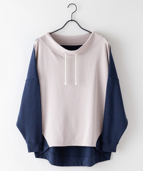 fort point(フォーポイント)の「【FORT POINT/フォートポイント】裏毛 ルーズハイネックPO プルオーバー(Tシャツ/カットソー・レディース・グリーン/マスタード/ベージュ/アイボリー・MEDIUM)」の5枚目の写真