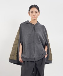 gomme | 30/10裏毛　ファスナー開きケープ(ポンチョ)