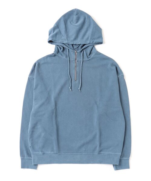TRAP/U (トラップユー)の「オーバーサイズ 裏毛 ピグメント加工 ハーフジップ プルパーカー(パーカー・メンズ・ブラック/ネイビー/グリーン系その他・L/M)」の1枚目の写真