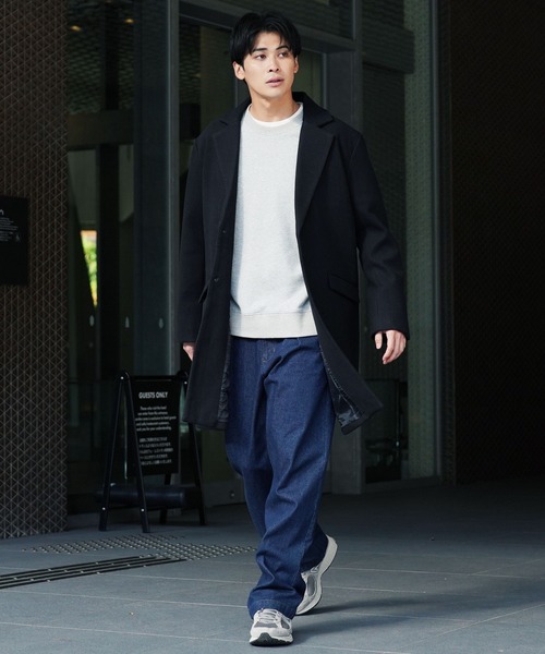 jiggys shop（ジギーズショップ）の「テックメルトン ロングコートチェスターコート（チェスターコート・メンズ・ベージュ系その他/グレー系その他/ブルー系その他/ブラウン系その他/ホワイト系その他/ブラック系その他/ブラウン系その他2/グレー系その他2・MEDIUM/SMALL/X-LARGE/LARGE）」の9枚目の写真