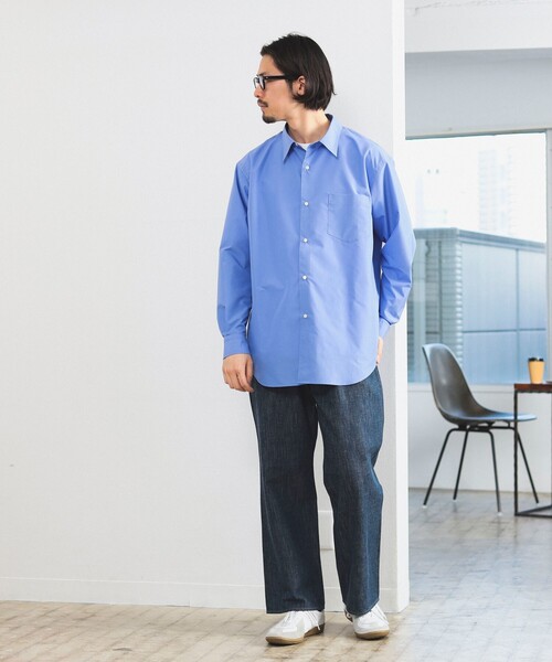 B:MING by BEAMS（ビーミングバイビームス）の「ポリエステル ブロード レギュラーカラー シャツ（シャツ/ブラウス・メンズ・サックスブルー/ブルー・LARGE/MEDIUM/SMALL/X-LARGE）」の3枚目の写真