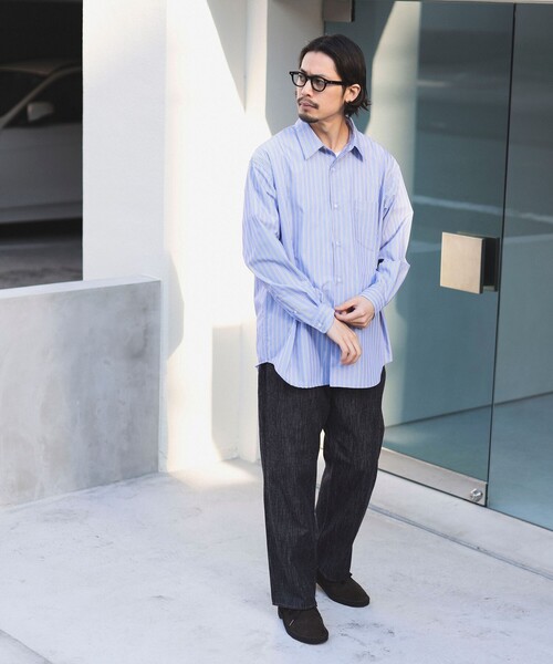 B:MING by BEAMS（ビーミングバイビームス）の「ポリエステル ブロード レギュラーカラー シャツ（シャツ/ブラウス・メンズ・サックスブルー/ブルー・LARGE/MEDIUM/SMALL/X-LARGE）」の6枚目の写真