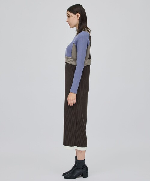 CITY TOKYO（シティトウキョウ）の「ハーフジップカラーブロックニットワンピース（ワンピース・レディース・ワイン/モカ/グリーン・1/2）」の17枚目の写真