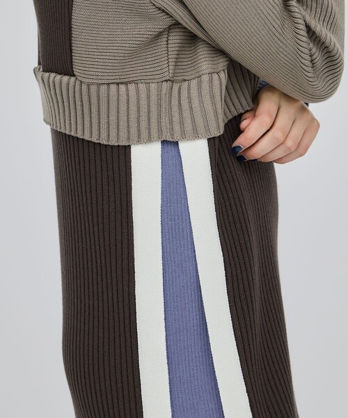 CITY TOKYO（シティトウキョウ）の「ハーフジップカラーブロックニットワンピース（ワンピース・レディース・ワイン/モカ/グリーン・1/2）」の21枚目の写真