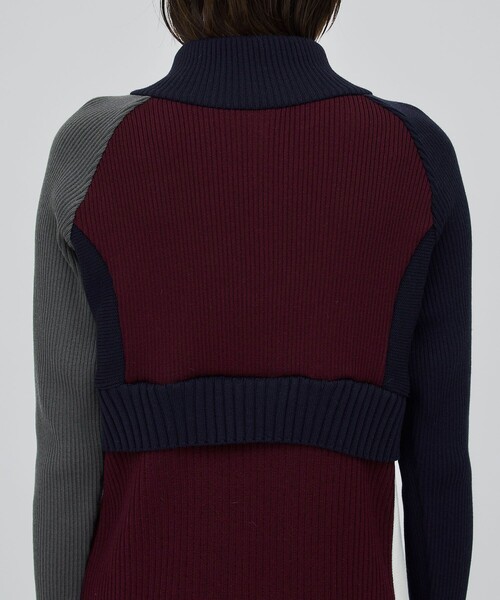 CITY TOKYO（シティトウキョウ）の「ハーフジップカラーブロックニットワンピース（ワンピース・レディース・ワイン/モカ/グリーン・1/2）」の13枚目の写真