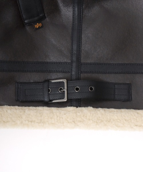 Alpha Industries（アルファインダストリーズ）の「ALPHA INDUSTRIES/アルファインダストリーズ B-3 FAKE MOUTON JACKET/オーバーサイズ フェイクムートンジャケット（ムートンコート・メンズ・ブラウン/ブラック・XL/L/M）」の18枚目の写真