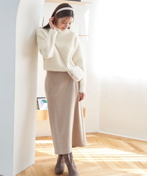 ROPE' PICNIC(ロペピクニック)の「シャギーレースクロップドニットプルオーバー(ニット/セーター・レディース・キナリ/ブラック/ピンク系その他2/ブルー/ライトグレー・38)」の14枚目の写真