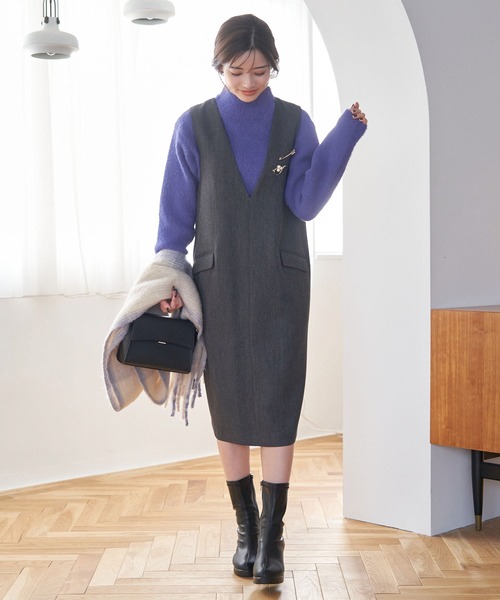 ROPE' PICNIC(ロペピクニック)の「シャギーレースクロップドニットプルオーバー(ニット/セーター・レディース・キナリ/ブラック/ピンク系その他2/ブルー/ライトグレー・38)」の18枚目の写真