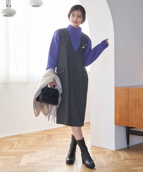 ROPE' PICNIC(ロペピクニック)の「シャギーレースクロップドニットプルオーバー(ニット/セーター・レディース・キナリ/ブラック/ピンク系その他2/ブルー/ライトグレー・38)」の19枚目の写真