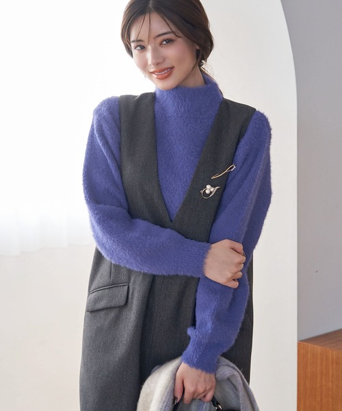 ROPE' PICNIC(ロペピクニック)の「シャギーレースクロップドニットプルオーバー(ニット/セーター・レディース・キナリ/ブラック/ピンク系その他2/ブルー/ライトグレー・38)」の20枚目の写真