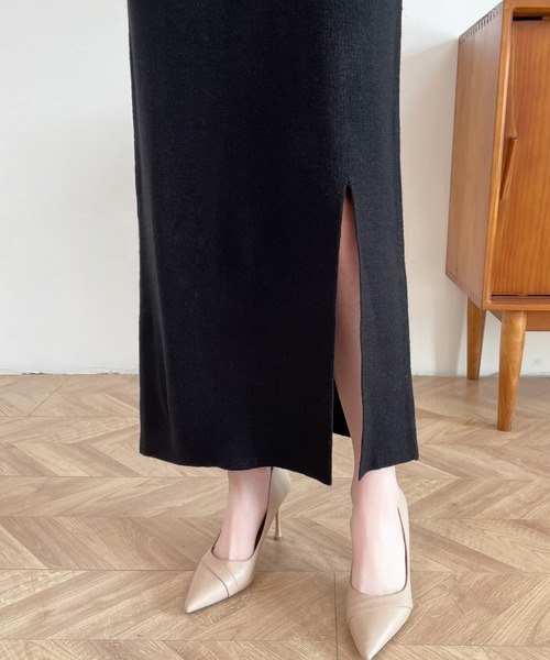 ABITOKYO（アビトーキョー）の「カットアウトスリットチェック柄切替ニットワンピース（ワンピース・レディース・ブラック/チャコールグレー/ブラウン・FREE）」の21枚目の写真