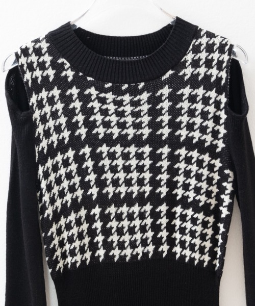 ABITOKYO（アビトーキョー）の「カットアウトスリットチェック柄切替ニットワンピース（ワンピース・レディース・ブラック/チャコールグレー/ブラウン・FREE）」の22枚目の写真