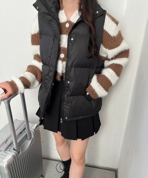 nemne store(ネンネストア)の「中綿ダウンベスト(ダウンベスト・レディース・オフホワイト/ブラック・フリー)」の8枚目の写真