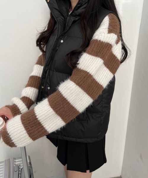 nemne store(ネンネストア)の「中綿ダウンベスト(ダウンベスト・レディース・オフホワイト/ブラック・フリー)」の9枚目の写真