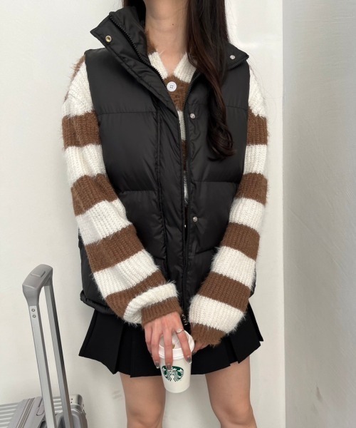 nemne store(ネンネストア)の「中綿ダウンベスト(ダウンベスト・レディース・オフホワイト/ブラック・フリー)」の11枚目の写真