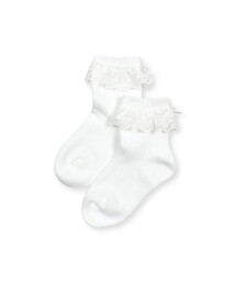 BeBe Petits Pois Vert | 【店舗限定】ハート柄レースリボンソックス(15~24cm)(ソックス/靴下)