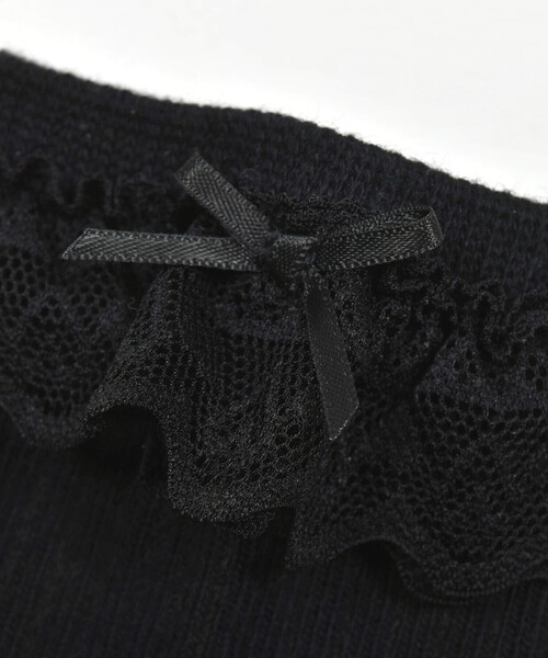 BeBe Petits Pois Vert（ベベプチポワヴェール）の「【店舗限定】ハート柄レースリボンソックス(15~24cm)（ソックス/靴下・キッズ・ホワイト/ブラック・L/XL/M）」の10枚目の写真