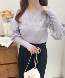 ロングスリーブビジューニットトップス【ZOZOTOWN限定アイテム】