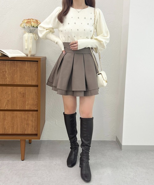 apres jour(アプレジュール)の「ロングスリーブビジューニットトップス【ZOZOTOWN限定アイテム】(ニット/セーター・レディース・ブラック/ピンク/アイボリー/ラベンダー・X-LARGE/フリー)」の10枚目の写真