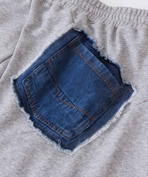 CUBE SUGAR（キューブシュガー）の「デニム×裏毛スウェットリメイク風切替ロングスカート（デニムスカート・レディース・ブラック/グレー・M）」の18枚目の写真