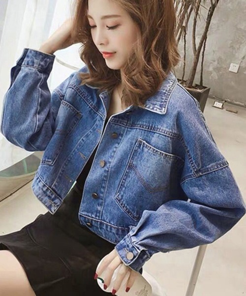 Miniministore(ミニミニストア)の「デニムジャケット ショート丈 春アウター(デニムジャケット・レディース・ブルー・L/M/XL)」の21枚目の写真