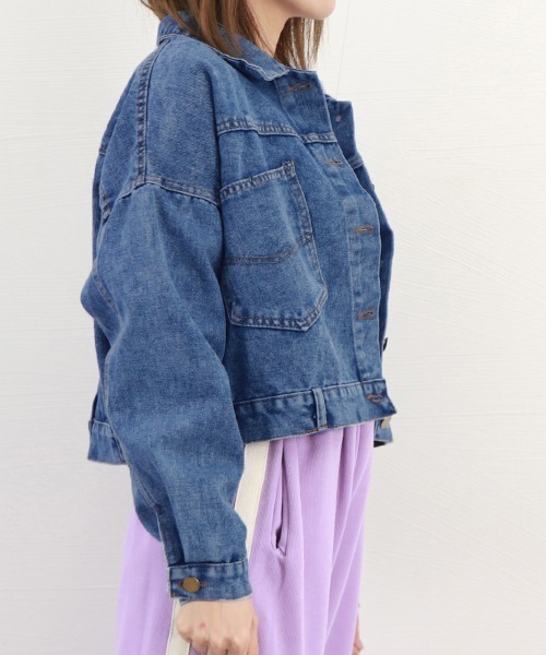 Miniministore(ミニミニストア)の「デニムジャケット ショート丈 春アウター(デニムジャケット・レディース・ブルー・L/M/XL)」の13枚目の写真