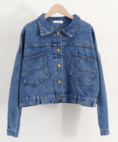 Miniministore(ミニミニストア)の「デニムジャケット ショート丈 春アウター(デニムジャケット・レディース・ブルー・L/M/XL)」の15枚目の写真