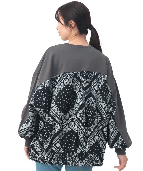 チチカカ（チチカカ）の「バンダナプリントコンビプルオーバー（Tシャツ/カットソー・レディース・ネイビー/ベージュ/チャコールグレー・FREE）」の19枚目の写真