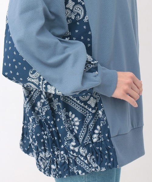 チチカカ（チチカカ）の「バンダナプリントコンビプルオーバー（Tシャツ/カットソー・レディース・ネイビー/ベージュ/チャコールグレー・FREE）」の11枚目の写真