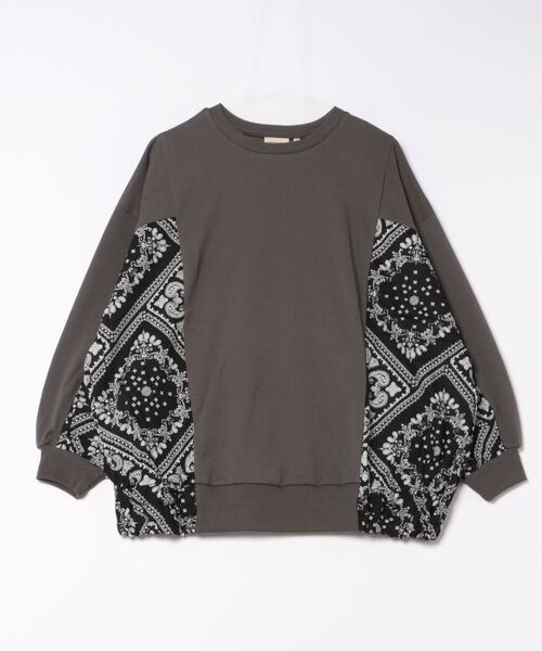 チチカカ（チチカカ）の「バンダナプリントコンビプルオーバー（Tシャツ/カットソー・レディース・ネイビー/ベージュ/チャコールグレー・FREE）」の7枚目の写真