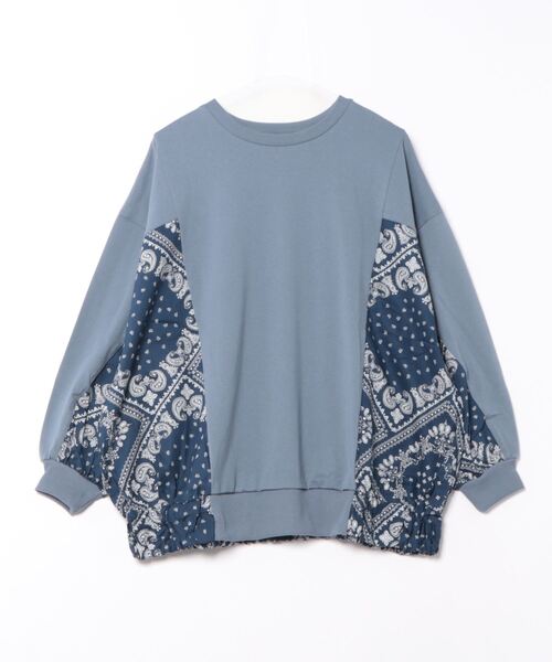 チチカカ（チチカカ）の「バンダナプリントコンビプルオーバー（Tシャツ/カットソー・レディース・ネイビー/ベージュ/チャコールグレー・FREE）」の8枚目の写真