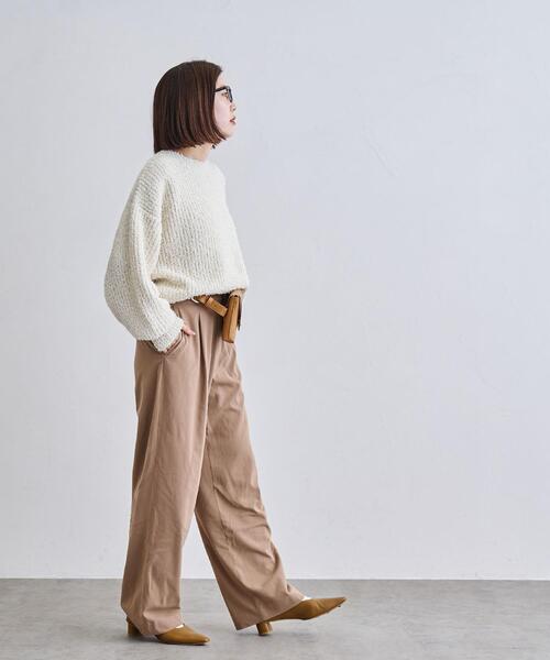 coen（コーエン）の「カールヤーンアゼ編みニット（ニット/セーター・レディース・オフホワイト/ダークグレー/コバルトブルー・FREE）」の9枚目の写真