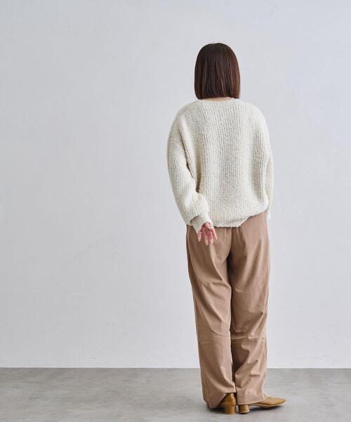 coen（コーエン）の「カールヤーンアゼ編みニット（ニット/セーター・レディース・オフホワイト/ダークグレー/コバルトブルー・FREE）」の10枚目の写真