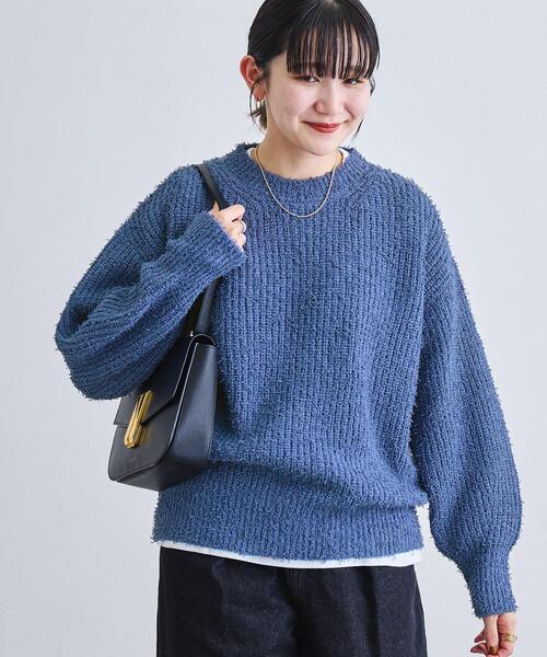 coen（コーエン）の「カールヤーンアゼ編みニット（ニット/セーター・レディース・オフホワイト/ダークグレー/コバルトブルー・FREE）」の19枚目の写真