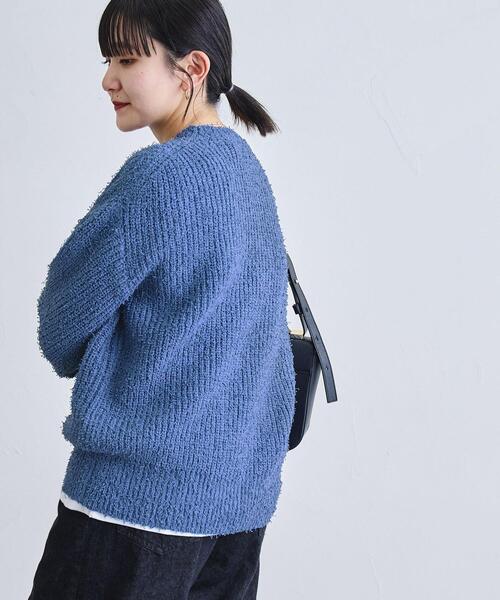 coen（コーエン）の「カールヤーンアゼ編みニット（ニット/セーター・レディース・オフホワイト/ダークグレー/コバルトブルー・FREE）」の20枚目の写真