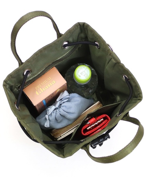 COLDE （コルデ）の「パール付き2way巾着ミニトートバッグ（トートバッグ・レディース・ベージュ/ブラック/カーキ/パープル・FREE）」の10枚目の写真