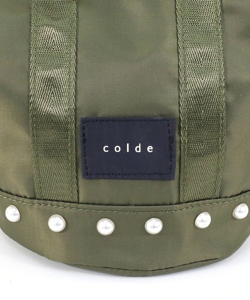 COLDE （コルデ）の「パール付き2way巾着ミニトートバッグ（トートバッグ・レディース・ベージュ/ブラック/カーキ/パープル・FREE）」の11枚目の写真