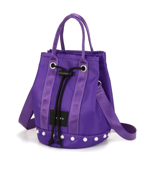 COLDE （コルデ）の「パール付き2way巾着ミニトートバッグ（トートバッグ・レディース・ベージュ/ブラック/カーキ/パープル・FREE）」の12枚目の写真