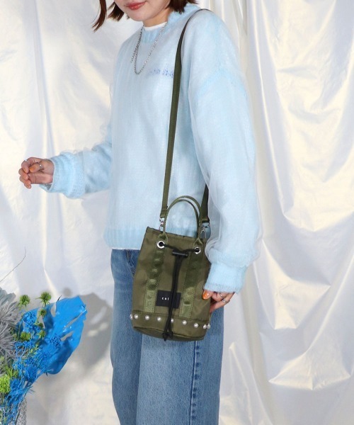 COLDE （コルデ）の「パール付き2way巾着ミニトートバッグ（トートバッグ・レディース・ベージュ/ブラック/カーキ/パープル・FREE）」の20枚目の写真