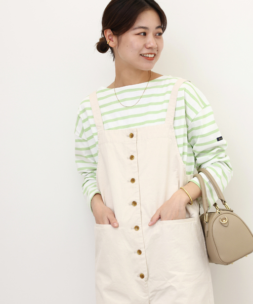 LEMINOR(ルミノール)の「別注【Leminor/ルミノア】*RELUME Loose border Tee:カットソー(Tシャツ/カットソー・レディース・ブルー/ピンク/ブラック/ライトグリーン・FREE)」の3枚目の写真